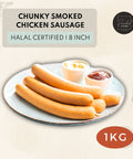 Chunky Smoked Chicken Sausage 8 inch Halal
