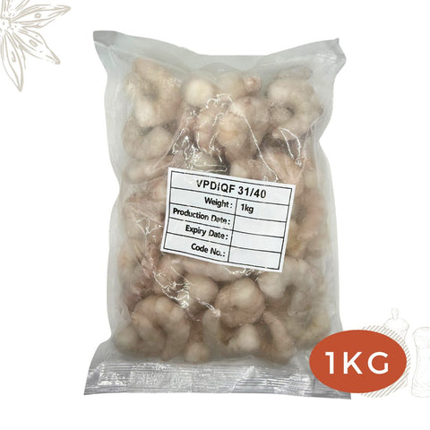 Frozen Deshelled Vannamei Prawns peeled and deveined PND 31/40