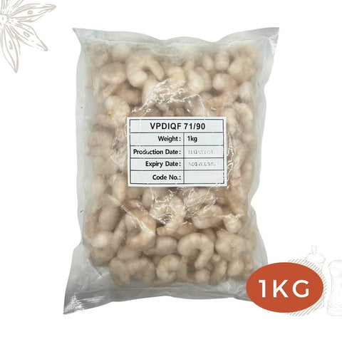 Frozen Deshelled Vannamei Prawns peeled and deveined PND 71/90
