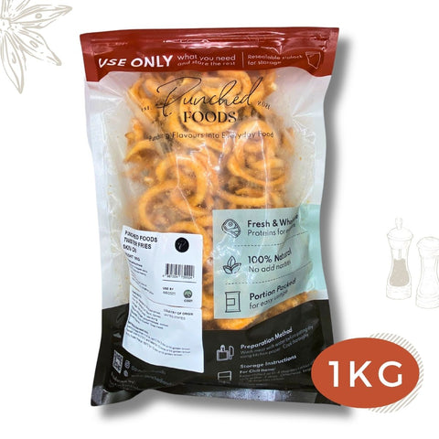 Twister Curly Fries (skin-on) 1KG (Halal)